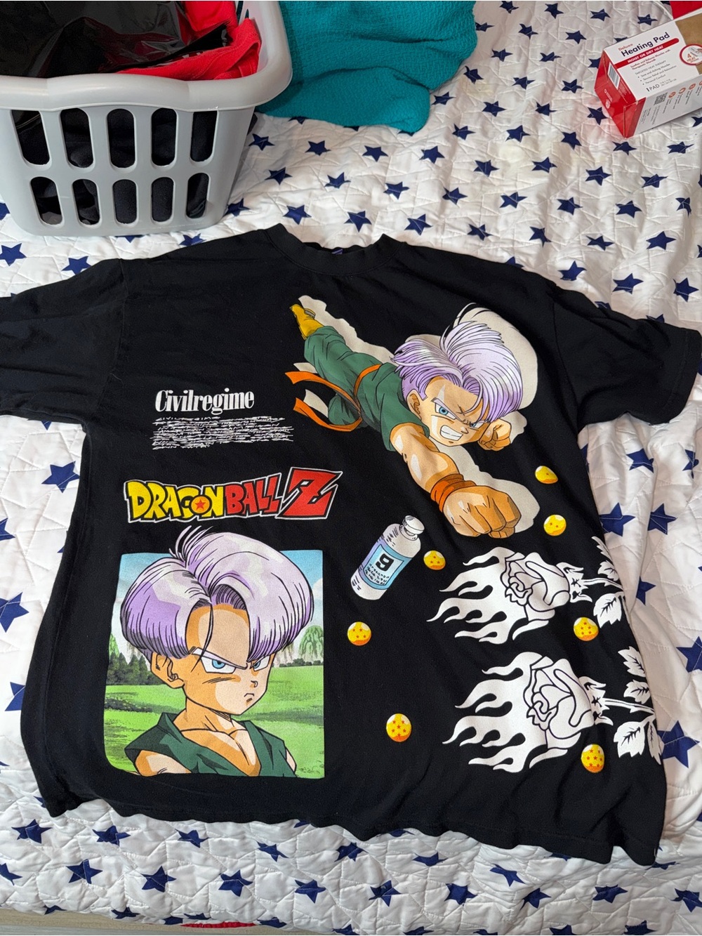 Civilregime Dragon Ball Z Black Graphic Tee - Trunks Design